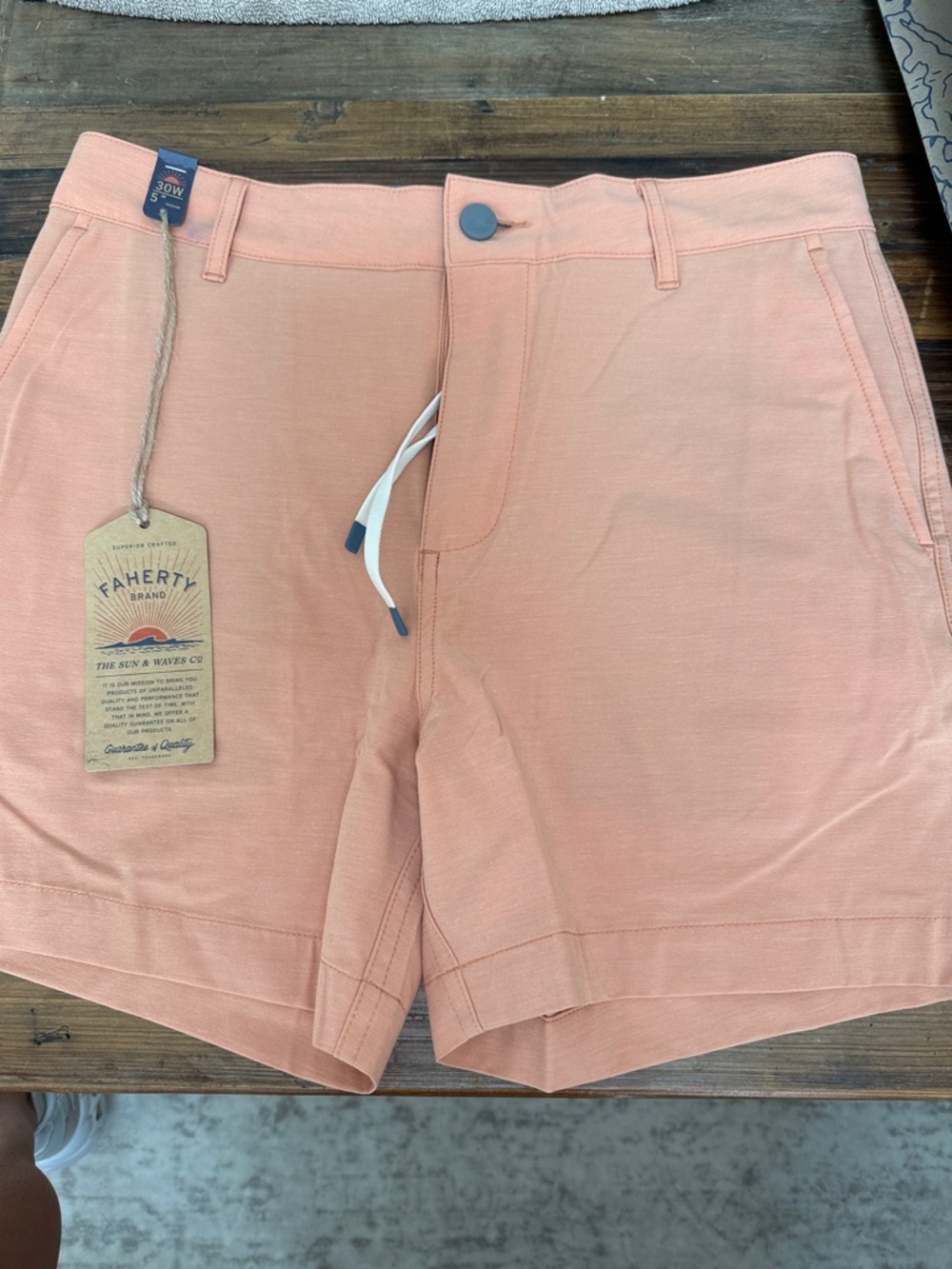 Faherty Peach Flat-Front Men’s Shorts